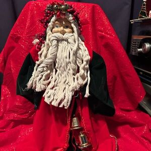 Festive Santa Claus Figurine in Red and Black